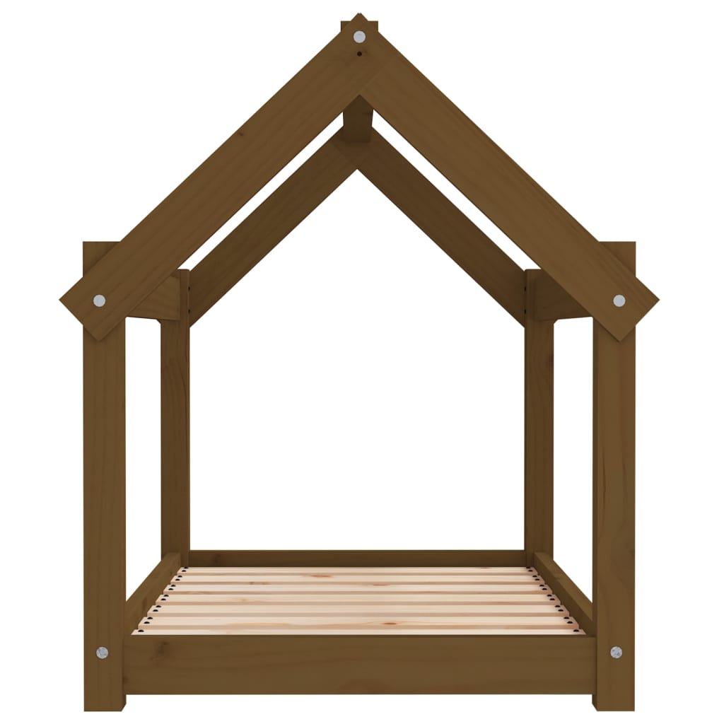 Dog bed, honey brown, 81x60x70 cm, solid pine wood