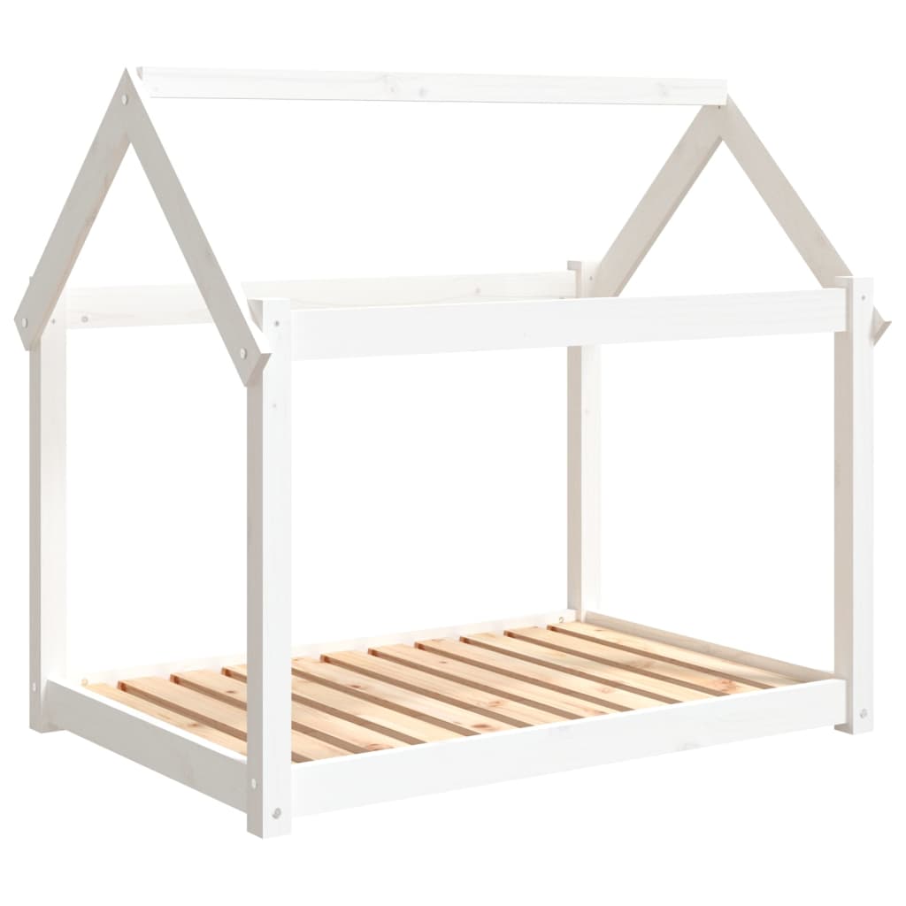 Dog bed, white, 101 x 70 x 90 cm, solid pine wood