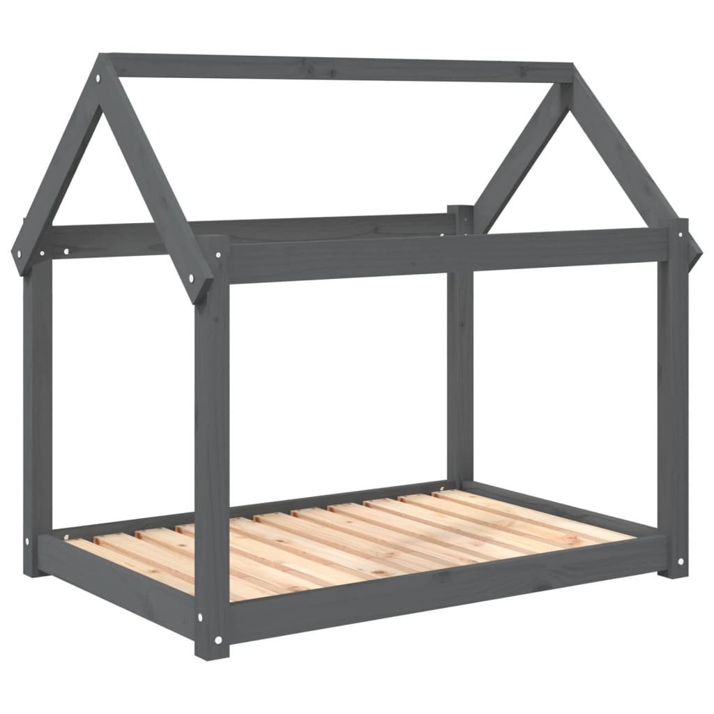 Dog bed, grey, 101 x 70 x 90 cm, solid pine wood