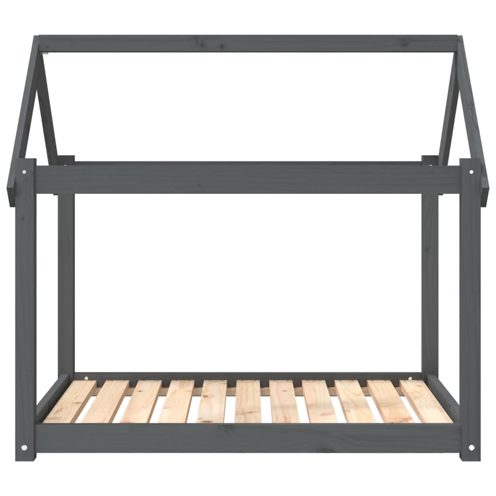 Dog bed, grey, 101 x 70 x 90 cm, solid pine wood