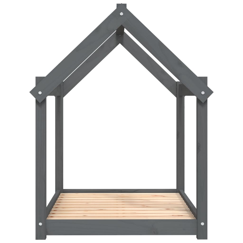 Dog bed, grey, 101 x 70 x 90 cm, solid pine wood