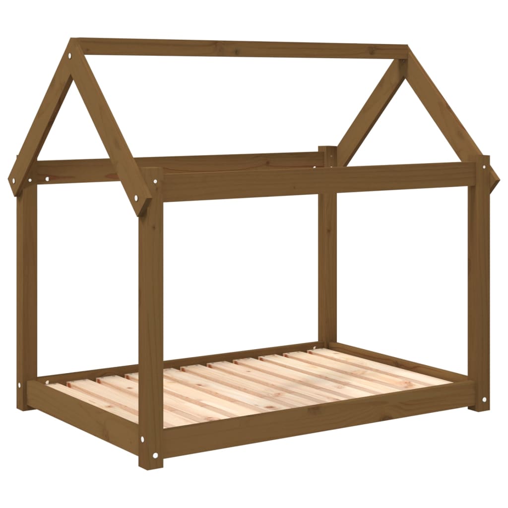 Dog bed, honey brown, 101 x 70 x 90cm, solid pine wood
