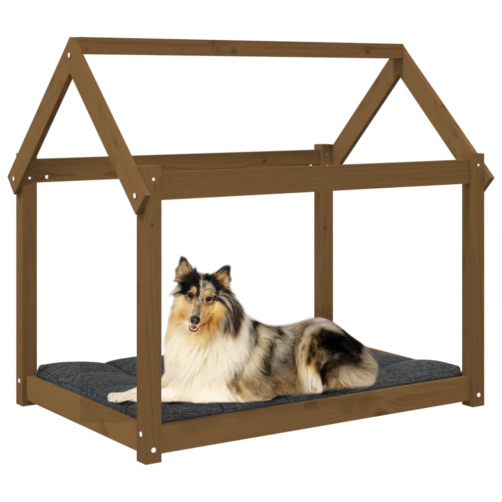 Dog bed, honey brown, 101 x 70 x 90cm, solid pine wood