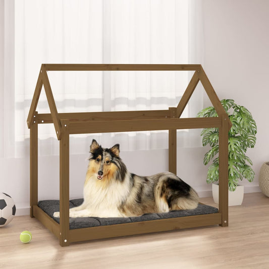 Dog bed, honey brown, 101 x 70 x 90cm, solid pine wood