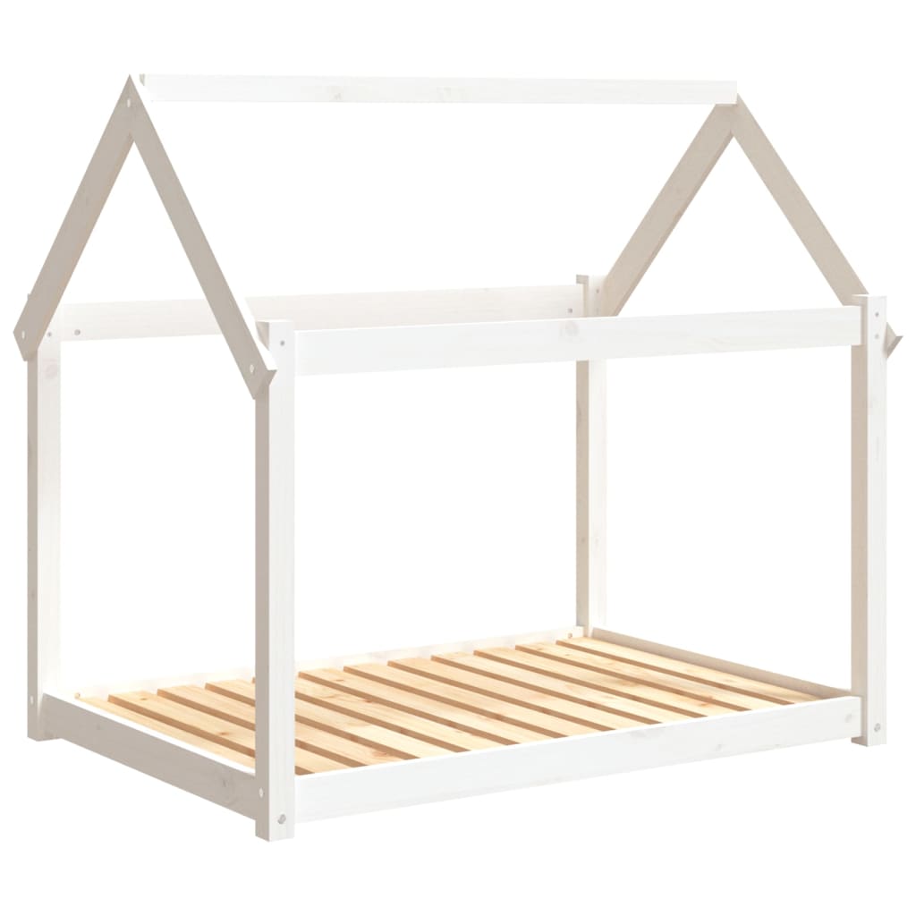 Dog bed, white, 111x80x100 cm, solid pine wood