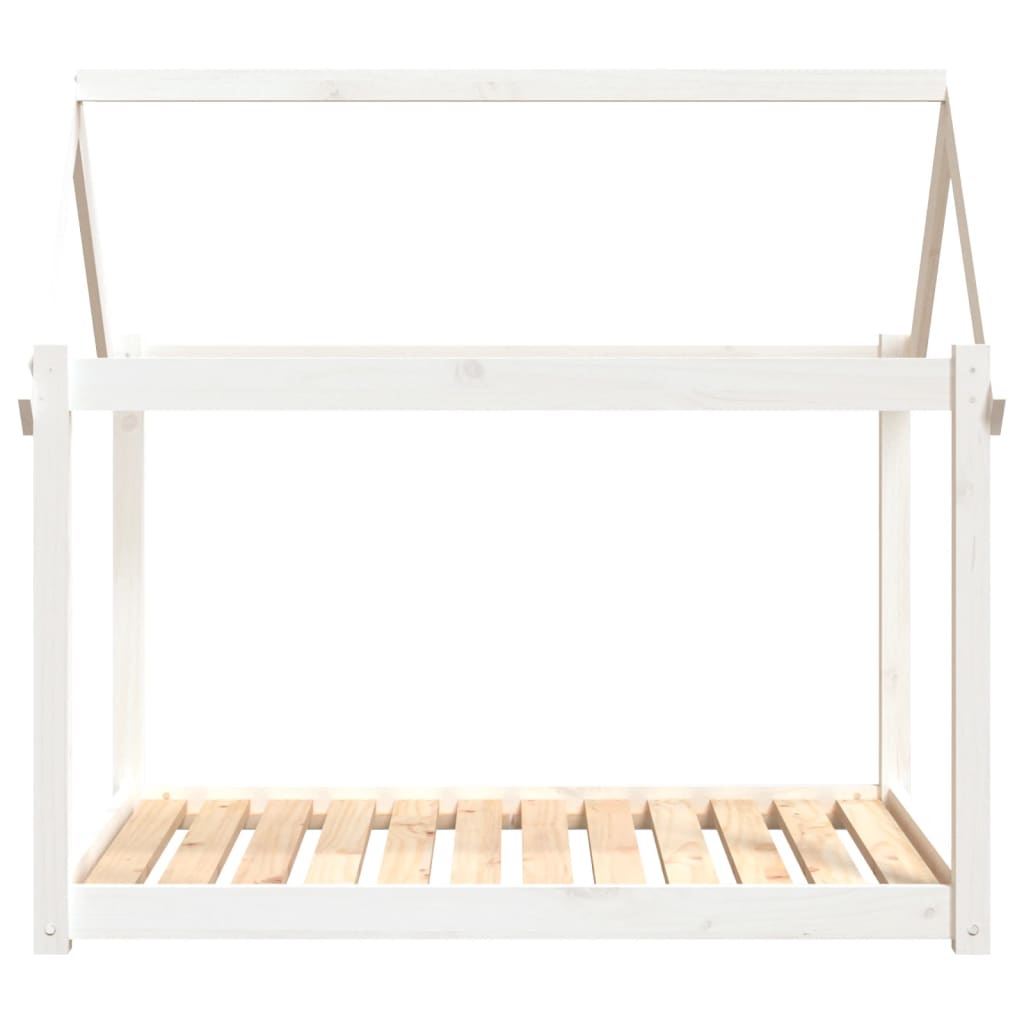 Dog bed, white, 111x80x100 cm, solid pine wood