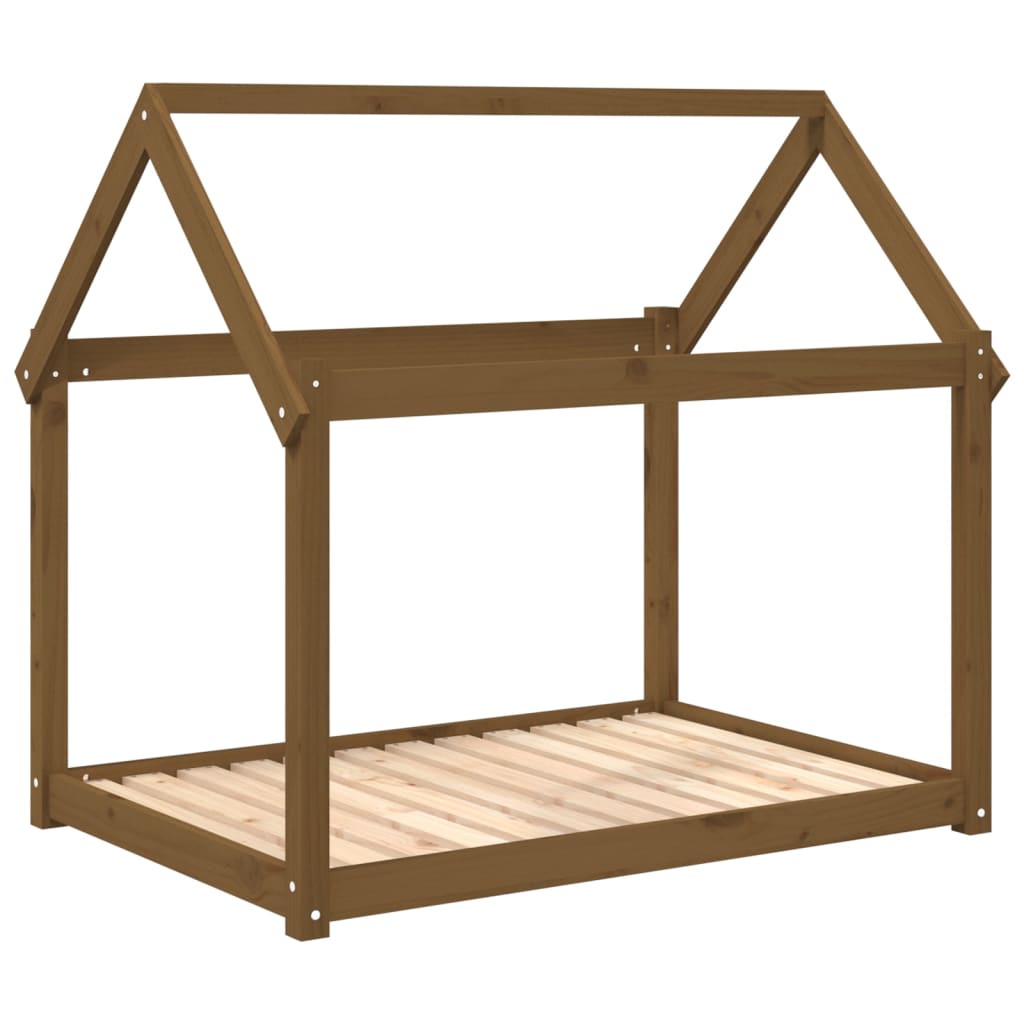 Dog bed, honey brown, 111x80x100 cm, solid pine wood