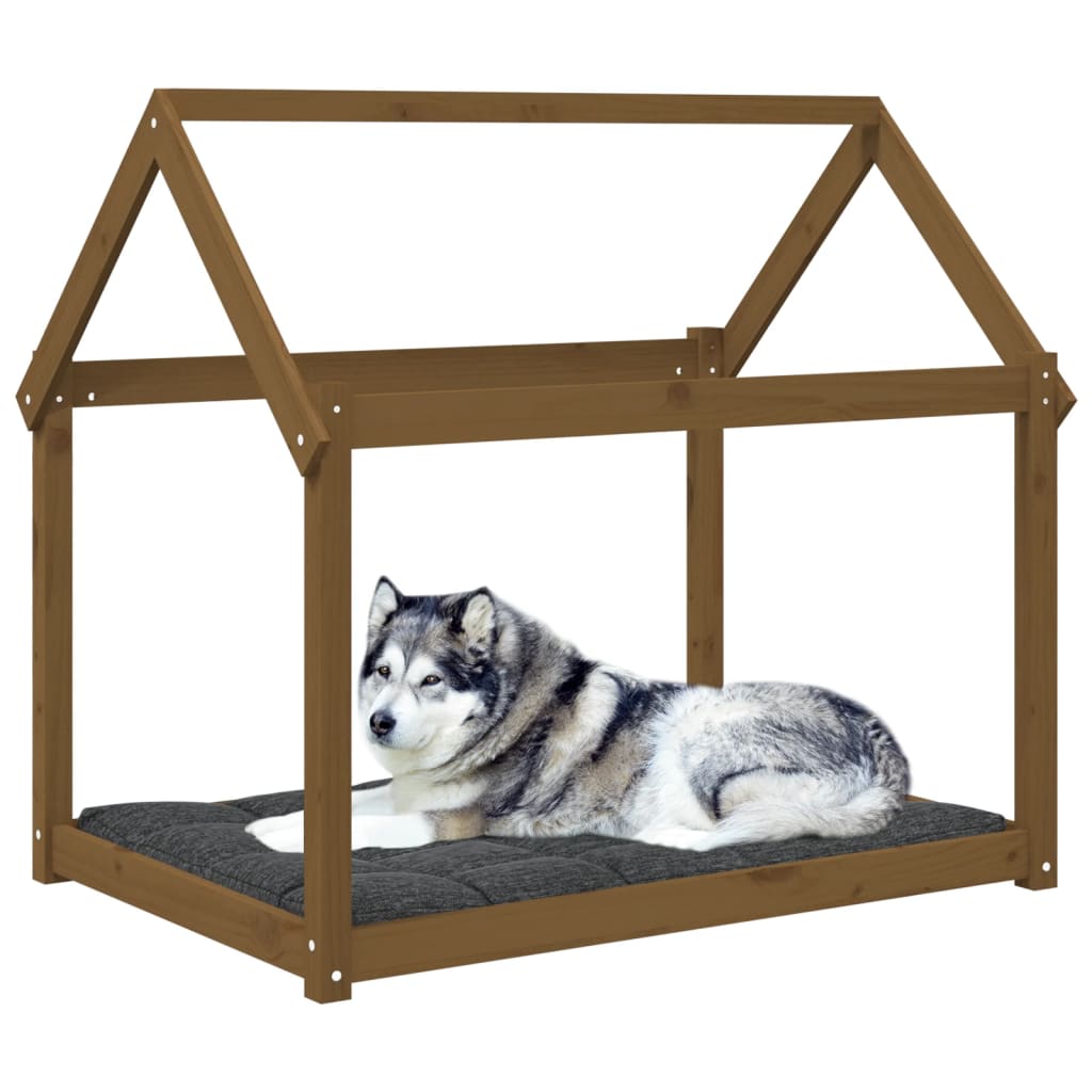 Dog bed, honey brown, 111x80x100 cm, solid pine wood