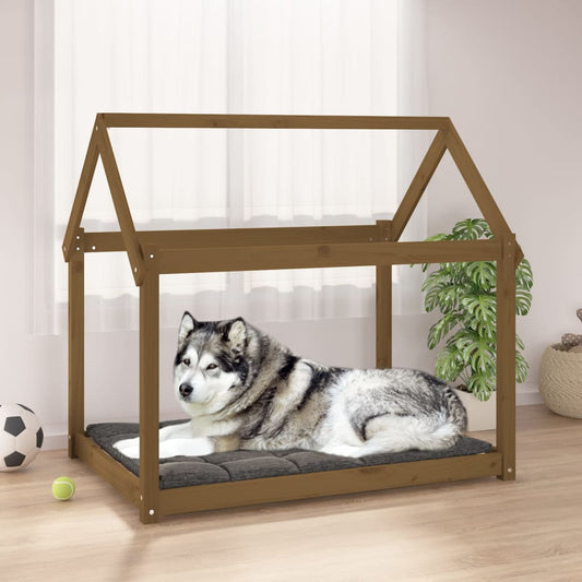 Dog bed, honey brown, 111x80x100 cm, solid pine wood