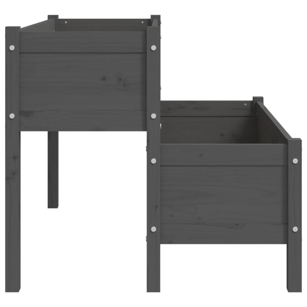 Jardinieră, gri, 110x84x75 cm, lemn masiv de pin