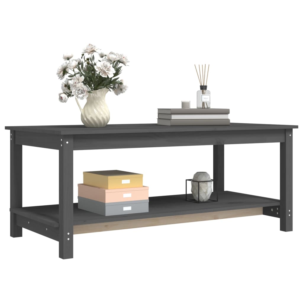 Coffee table, gray, 110x55x45 cm, solid pine wood