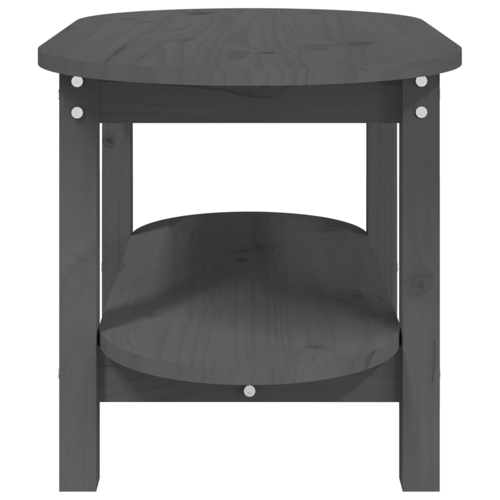 Măsuță de cafea, gri, 80x45x45 cm, lemn masiv de pin