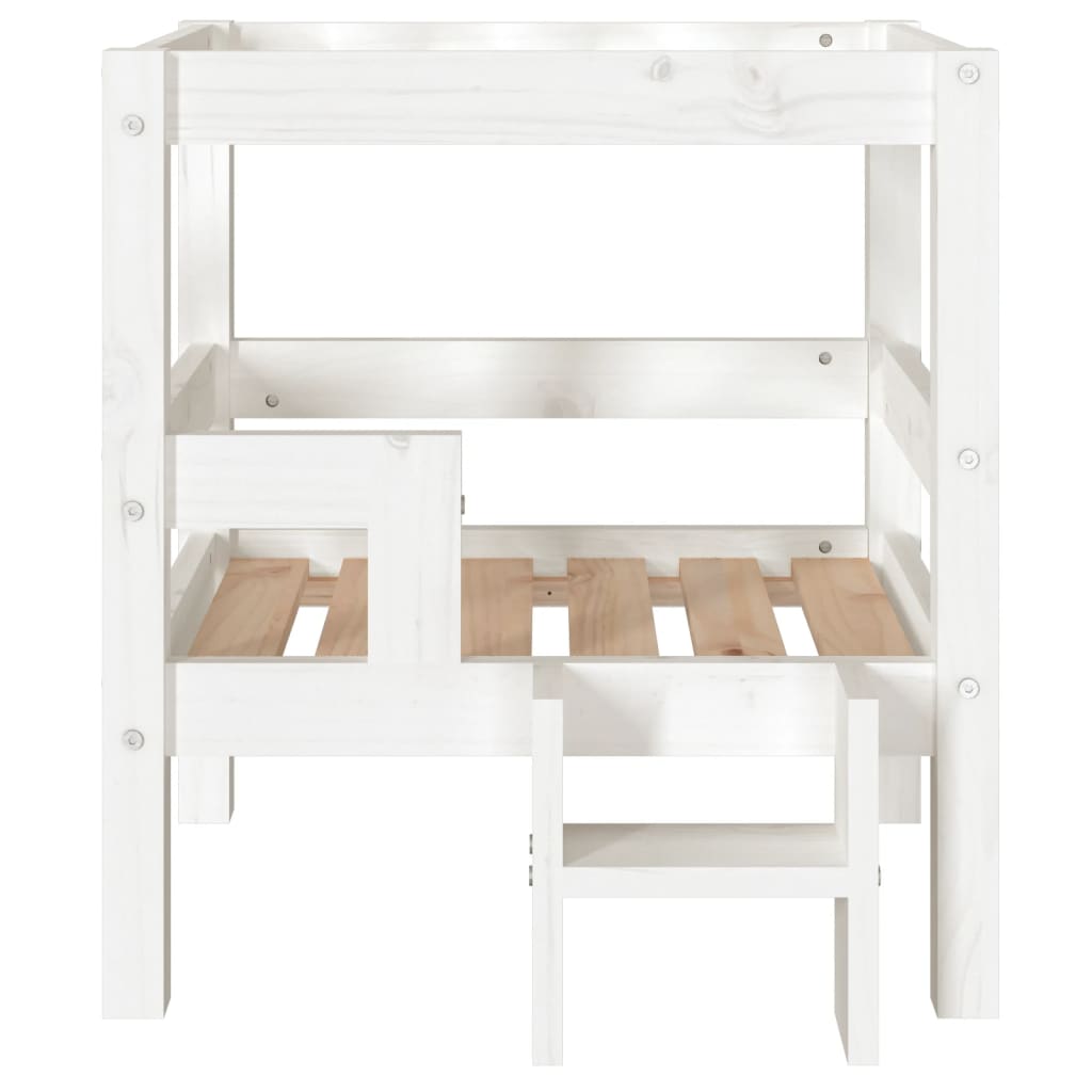 Dog bed, white, 55.5x53.5x60 cm, solid pine wood