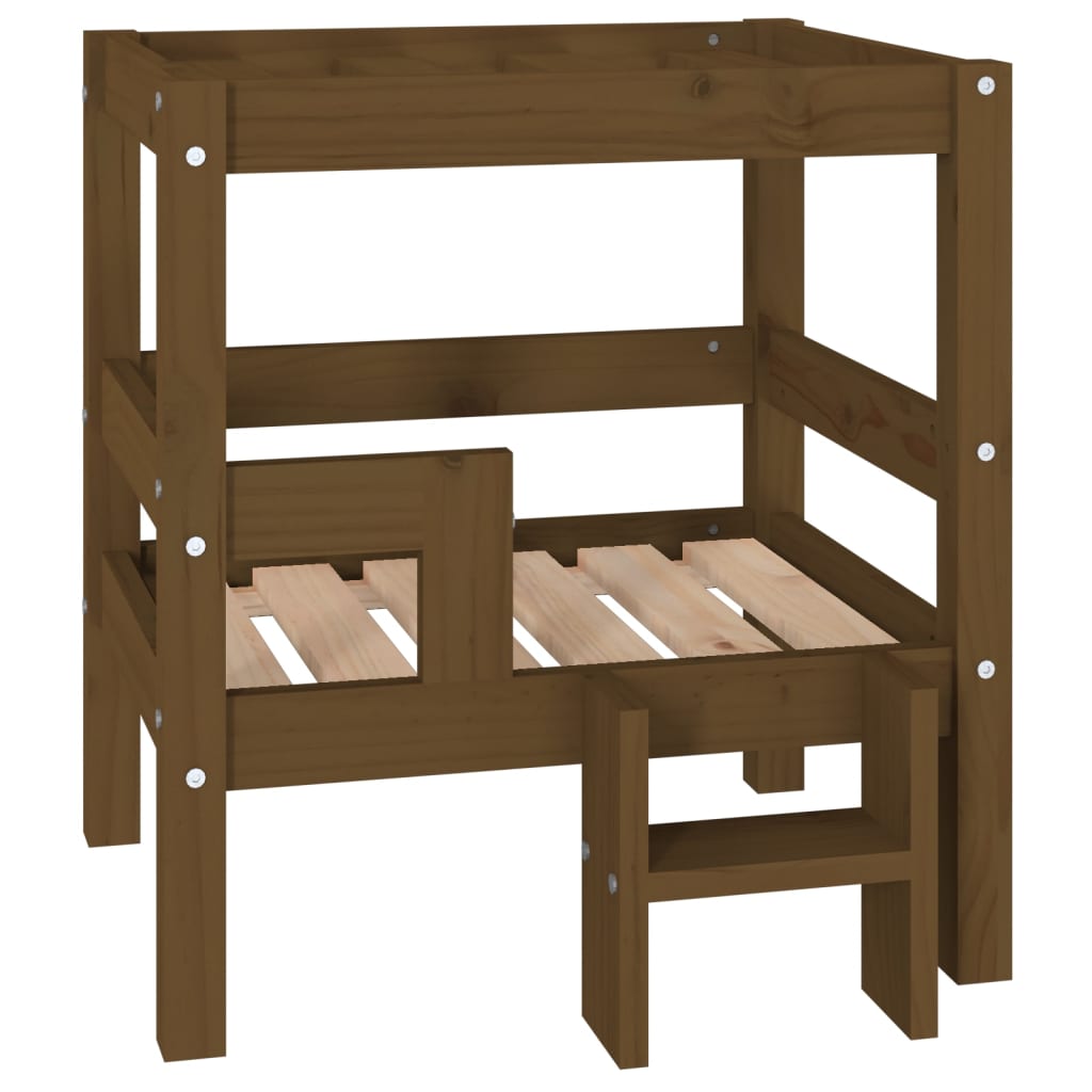 Dog bed, honey brown, 55.5x53.5x60cm, solid pine wood