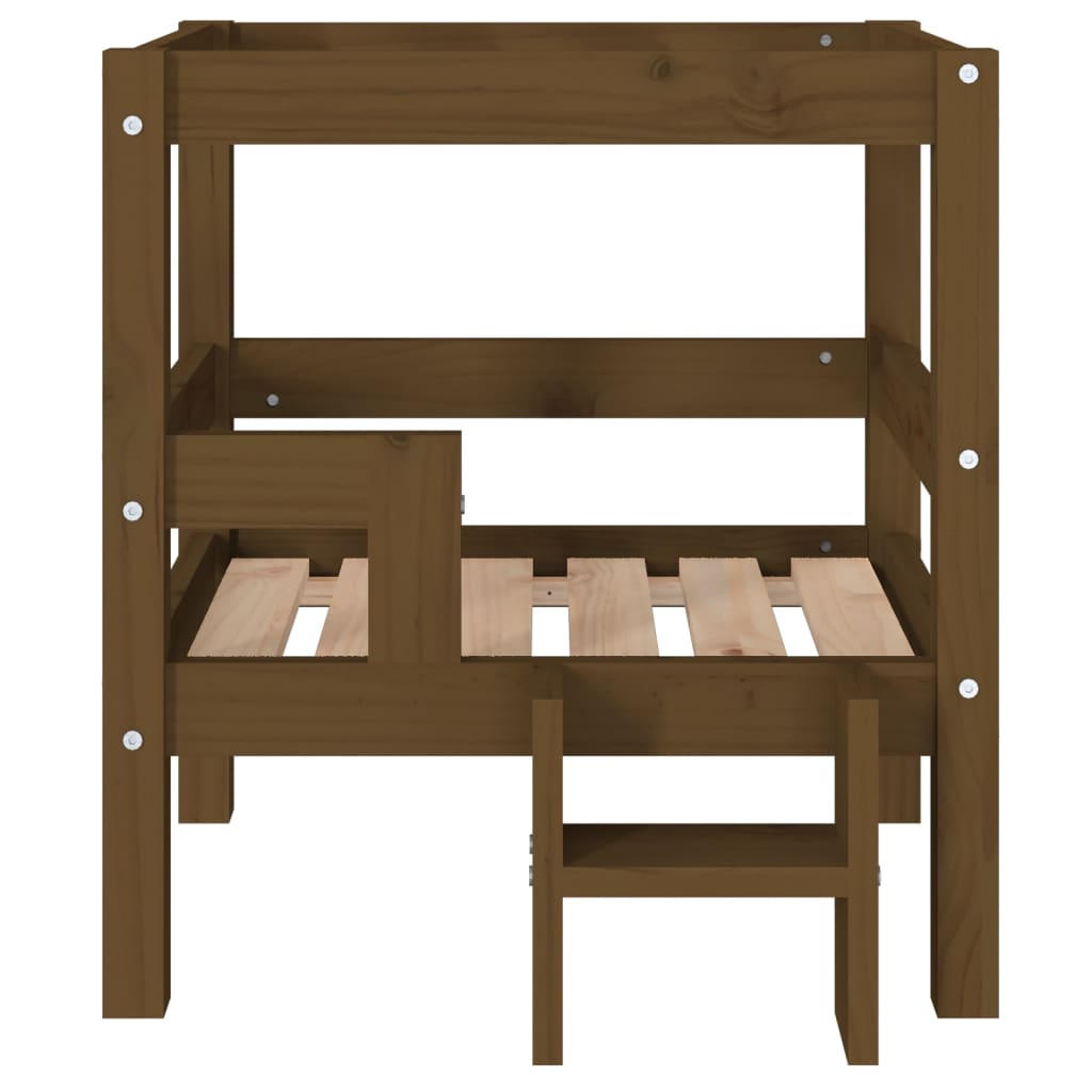 Dog bed, honey brown, 55.5x53.5x60cm, solid pine wood