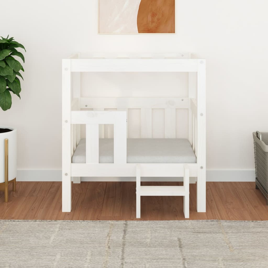 Dog bed, white, 65.5x43x70 cm, solid pine wood
