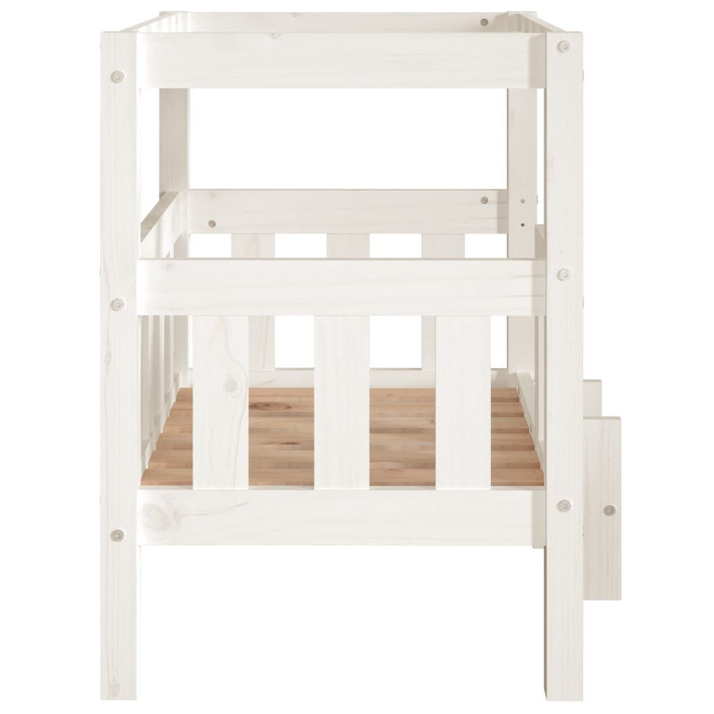 Dog bed, white, 65.5x43x70 cm, solid pine wood