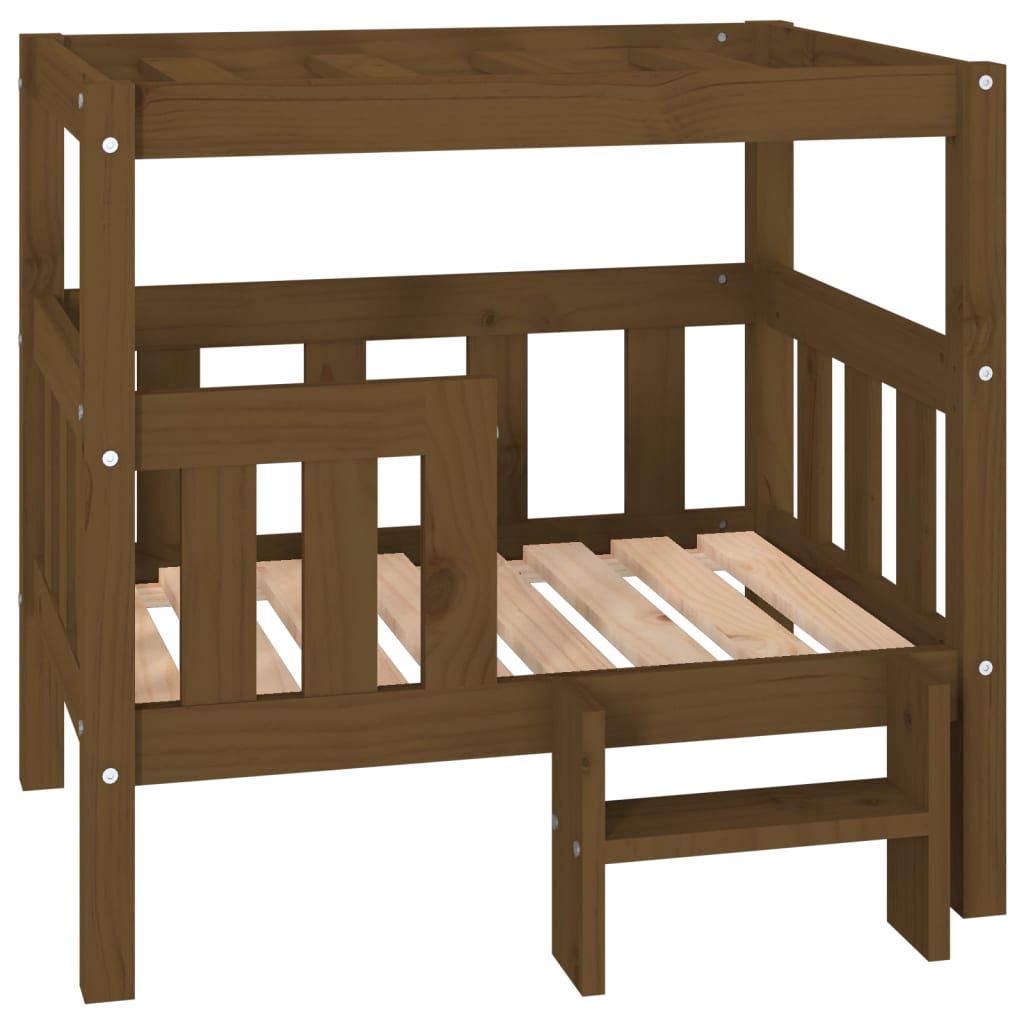 Dog bed, honey brown, 75.5x63.5x70cm, solid pine wood