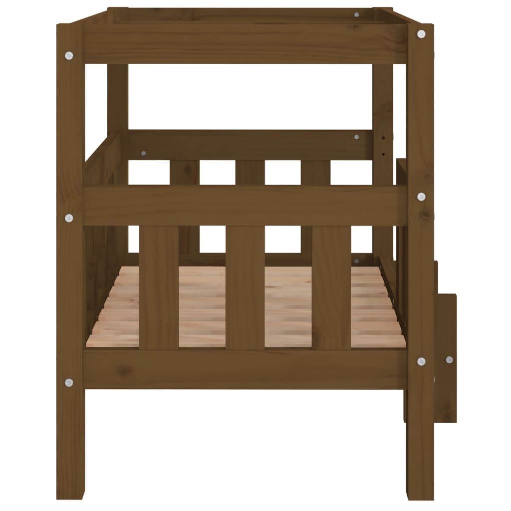 Dog bed, honey brown, 75.5x63.5x70cm, solid pine wood