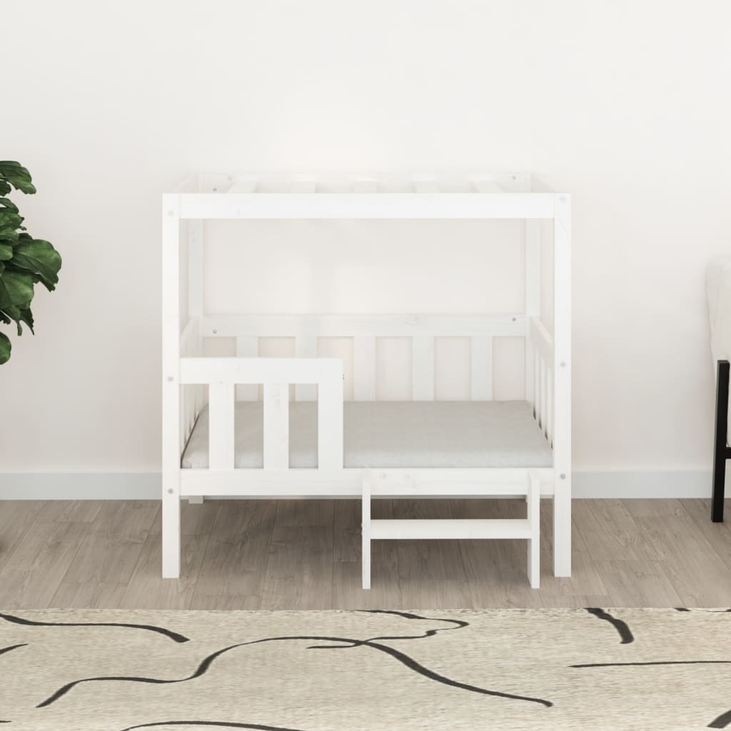 Dog bed, white, 95.5x73.5x90 cm, solid pine wood