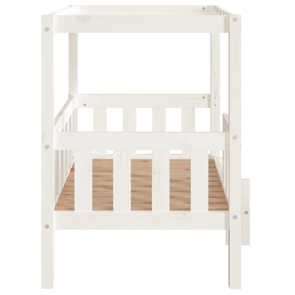Dog bed, white, 95.5x73.5x90 cm, solid pine wood