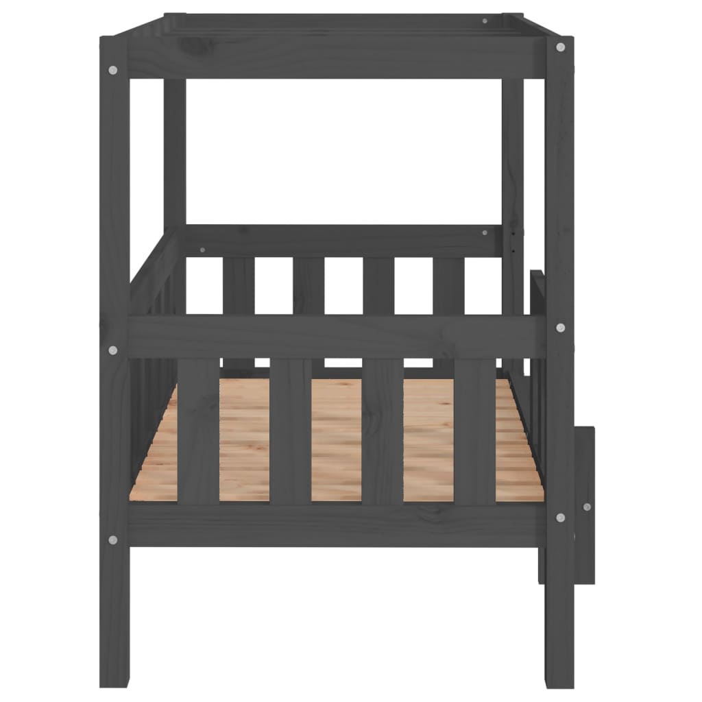 Dog bed, gray, 95.5x73.5x90 cm, solid pine wood