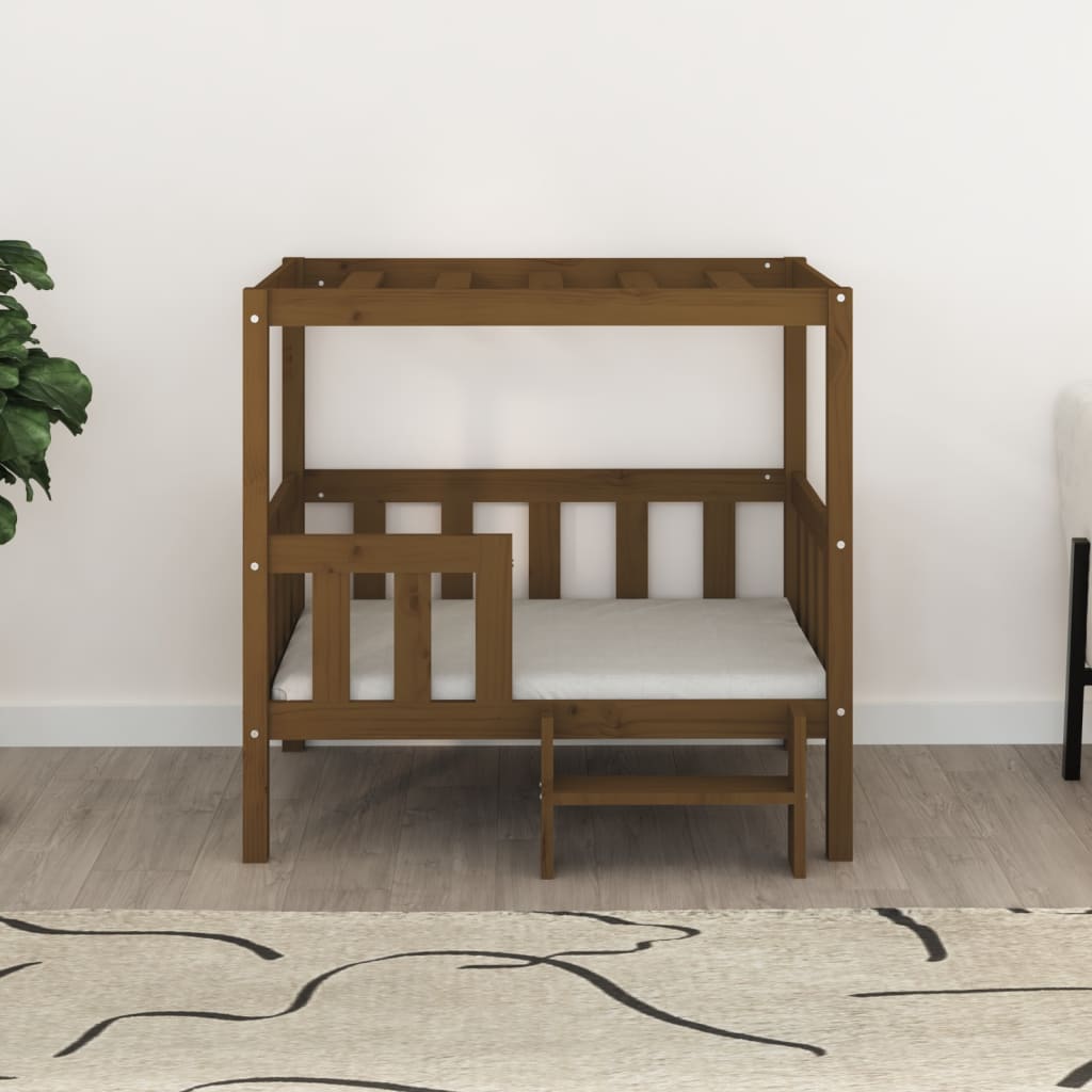 Dog bed, honey brown, 95.5x73.5x90cm, solid pine wood