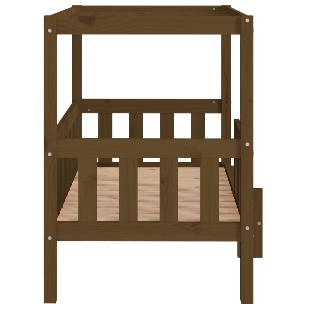 Dog bed, honey brown, 95.5x73.5x90cm, solid pine wood