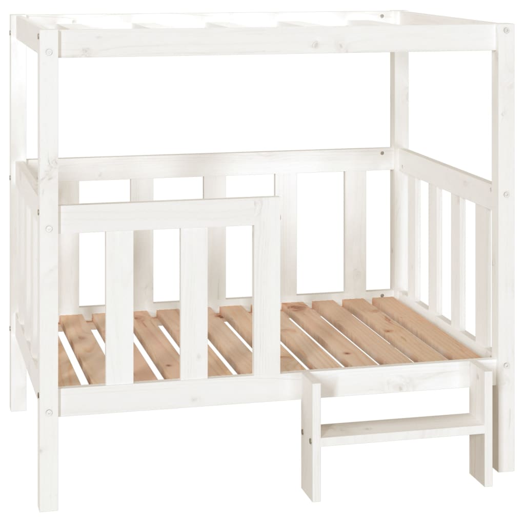 Dog bed, white, 105.5x83.5x100 cm, solid pine wood