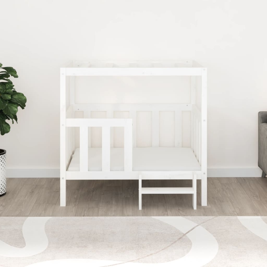 Dog bed, white, 105.5x83.5x100 cm, solid pine wood