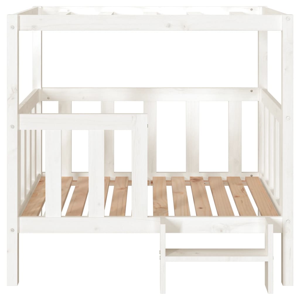 Dog bed, white, 105.5x83.5x100 cm, solid pine wood