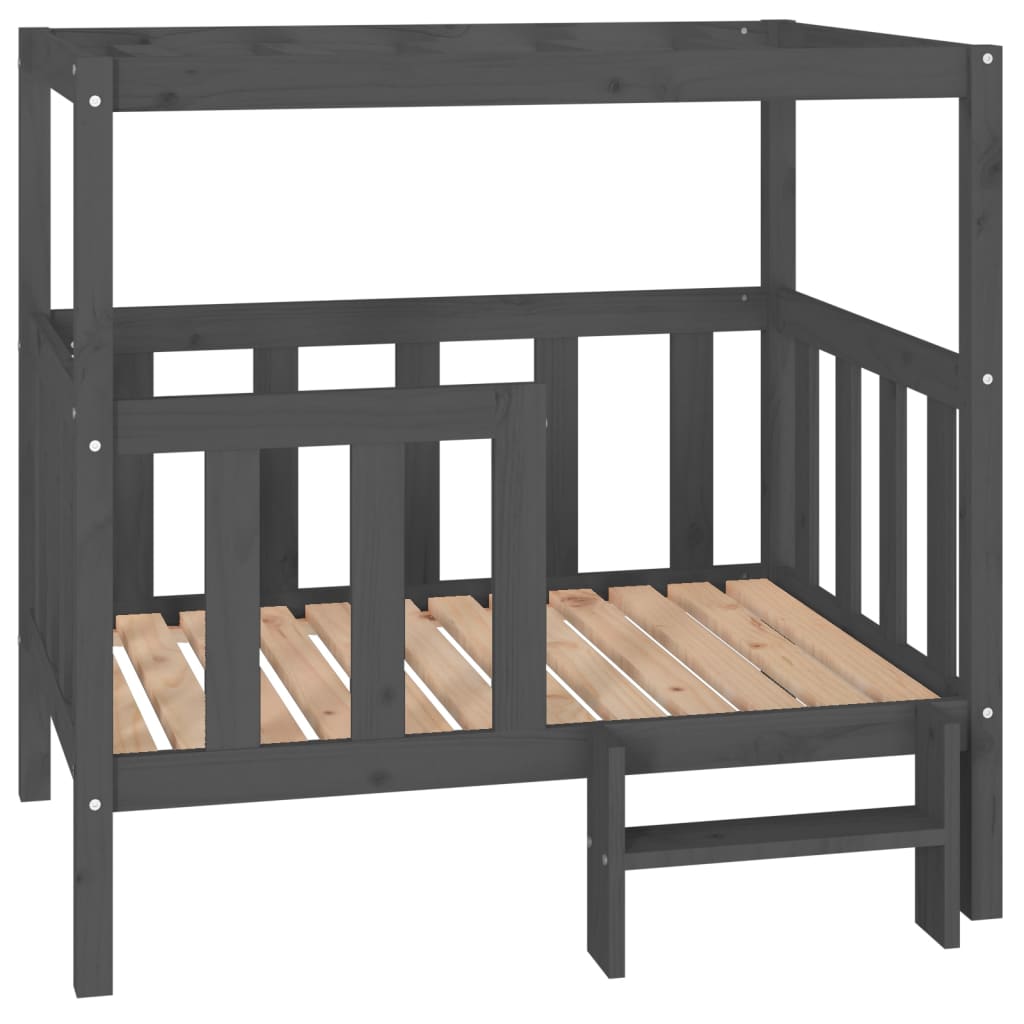 Dog bed, gray, 105.5 x 83.5 x 100 cm, solid pine wood