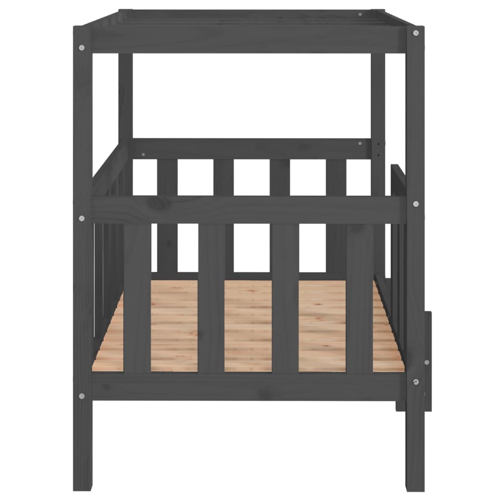 Dog bed, gray, 105.5 x 83.5 x 100 cm, solid pine wood