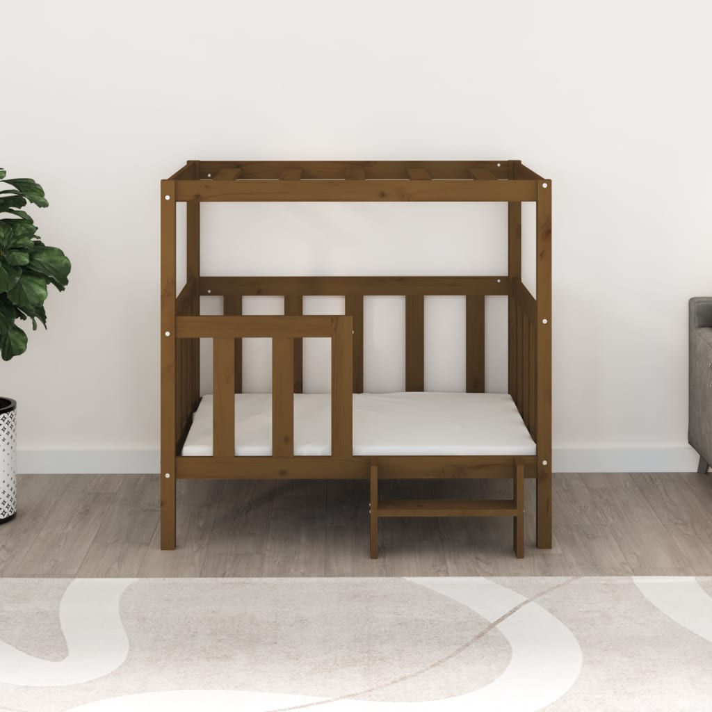 Honey brown dog bed 105.5x83.5x100cm, solid pine wood