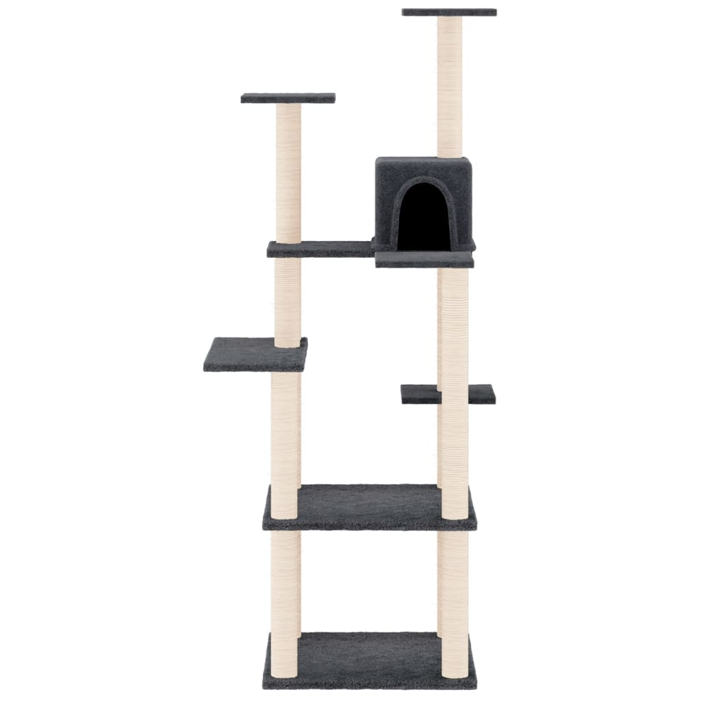 Cat set, sisal rope poles, dark grey, 153 cm