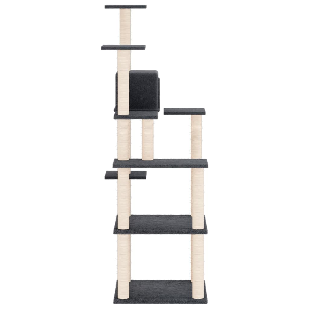 Cat set, sisal rope poles, dark grey, 153 cm