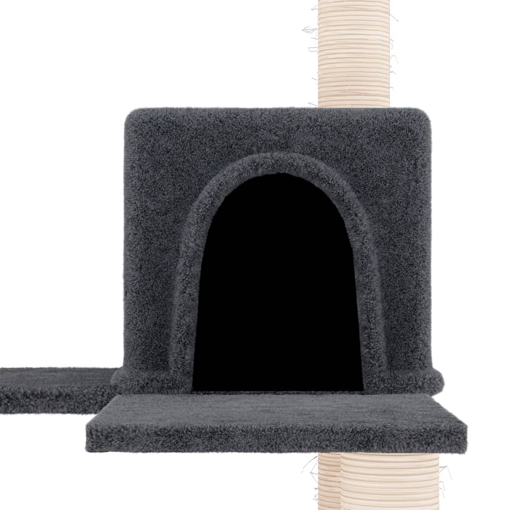 Cat set, sisal rope poles, dark grey, 153 cm