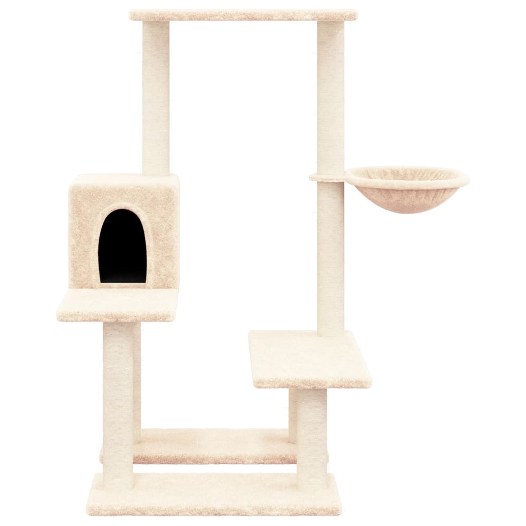 Set of cats with posts made of sisal rope, cream, 94.5 cm