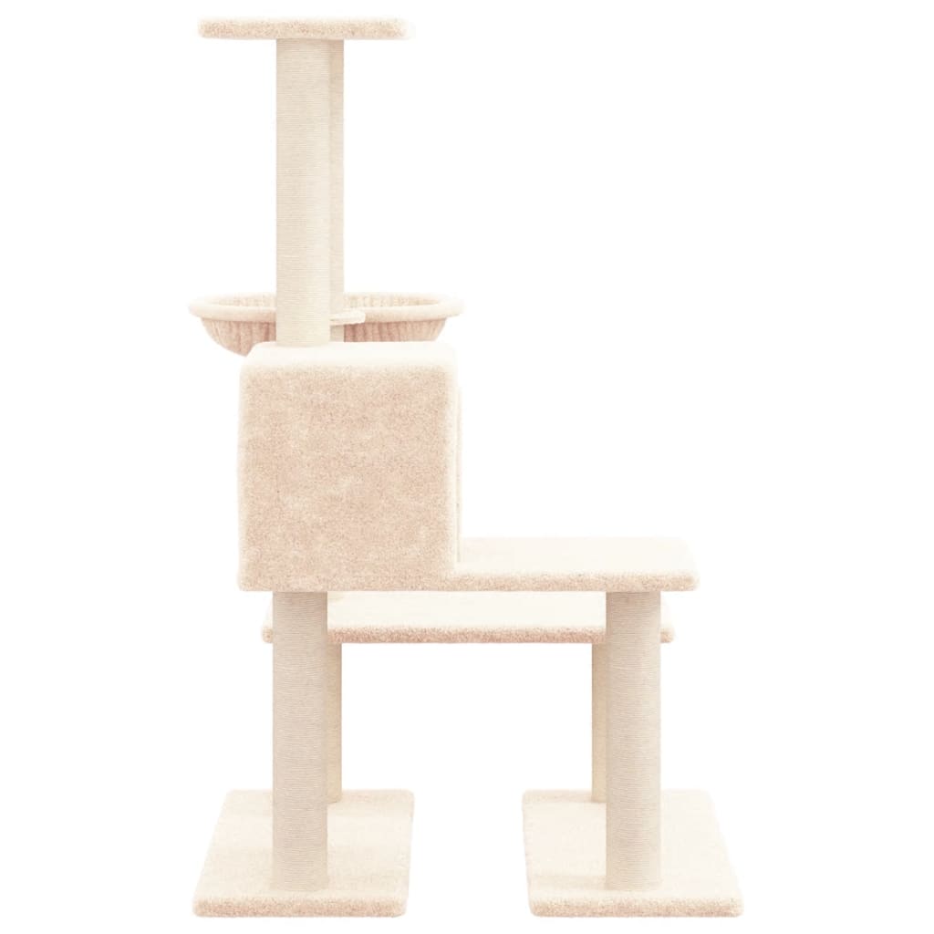 Set of cats with posts made of sisal rope, cream, 94.5 cm