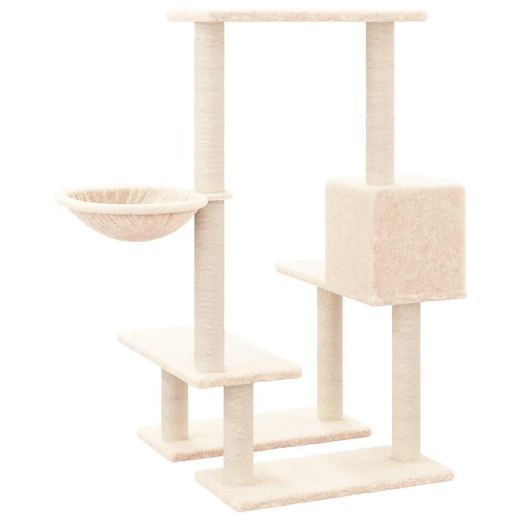 Set of cats with posts made of sisal rope, cream, 94.5 cm