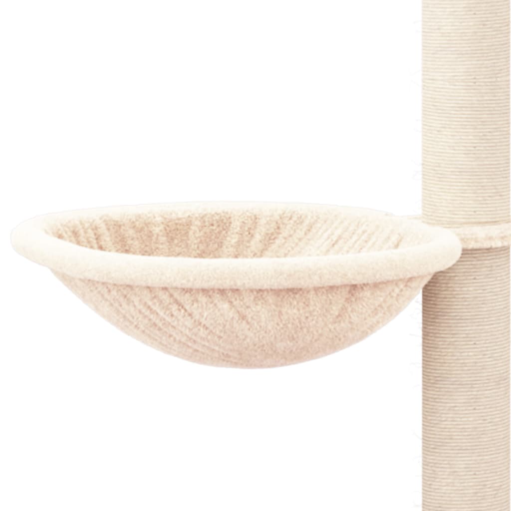 Set of cats with posts made of sisal rope, cream, 94.5 cm