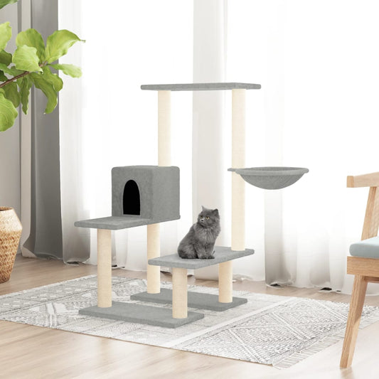 Cat set, sisal rope poles, light grey, 94.5 cm