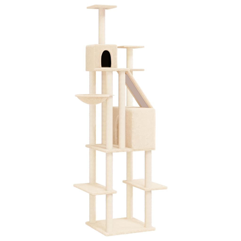 Cat set with sisal rope poles, cream, 201 cm