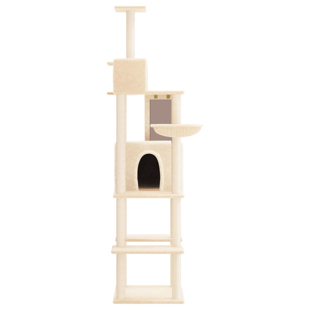 Cat set with sisal rope poles, cream, 201 cm