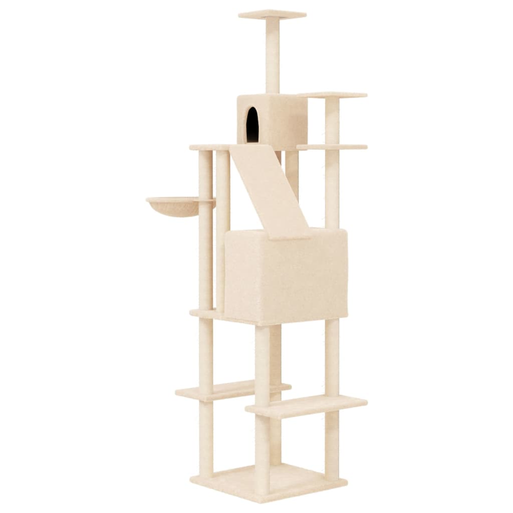 Cat set with sisal rope poles, cream, 201 cm
