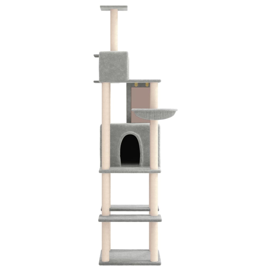 Cat set, sisal rope poles, light grey, 201 cm