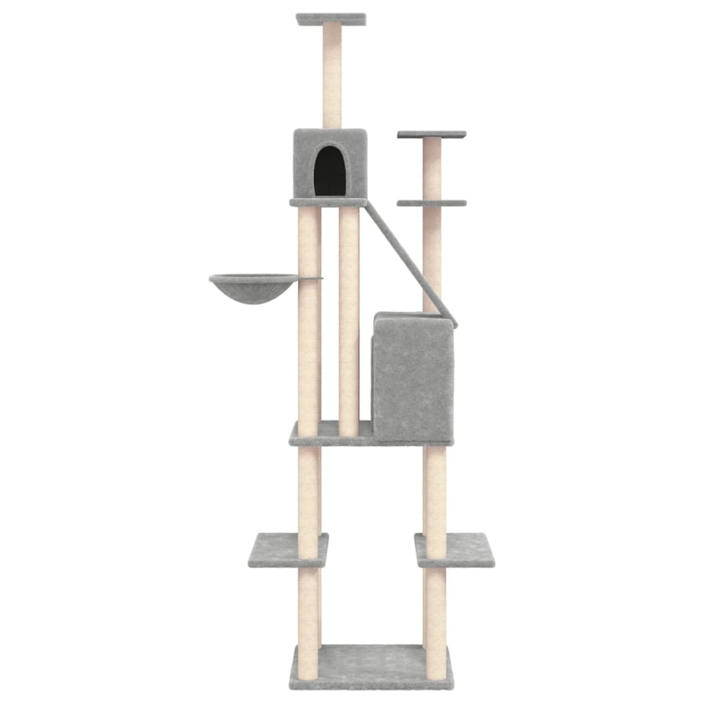 Cat set, sisal rope poles, light grey, 201 cm
