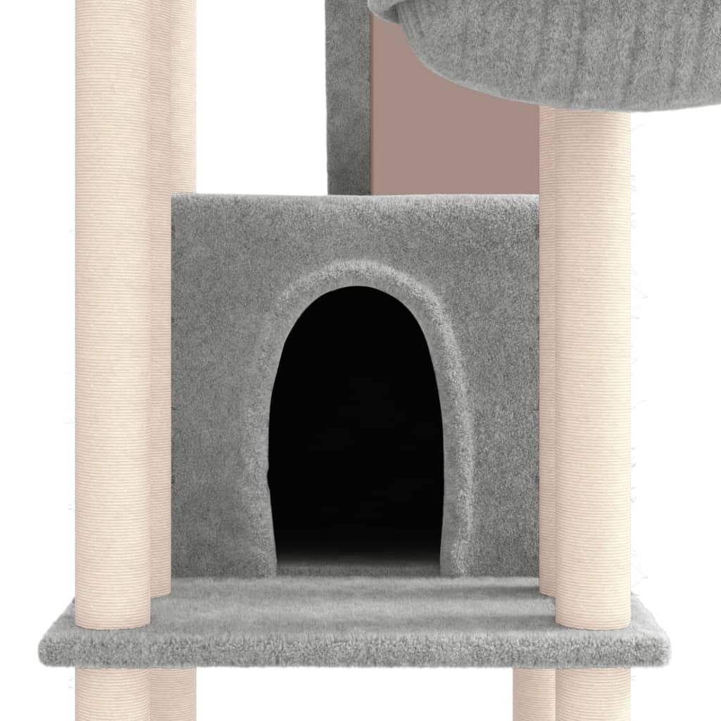 Cat set, sisal rope poles, light grey, 201 cm