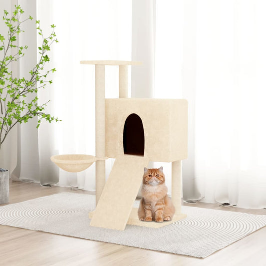 Set of cats with posts made of sisal rope, cream, 96 cm