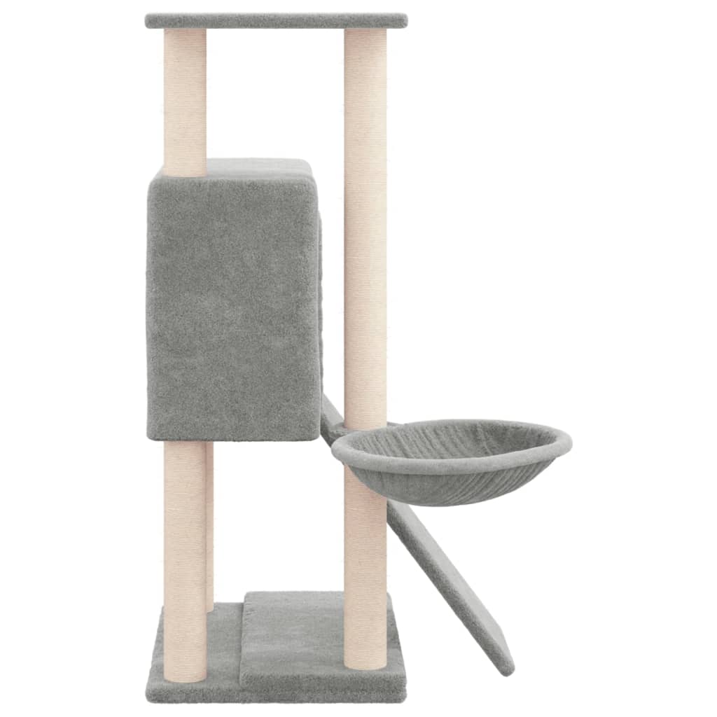 Ansamblu de pisici, stâlpi din funie sisal, gri deschis, 96 cm